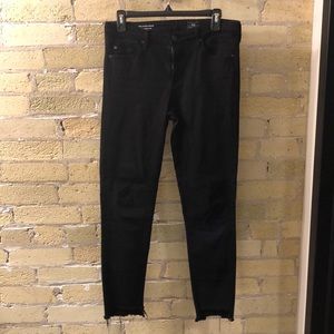 AG Size 27 Black Mid Rise Slim Straight Jean